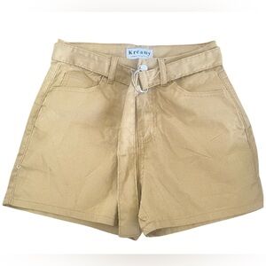 KREAMY - INSPIRED BY FUNCTION AND UTILITY Women's High Waist Tan Shorts 🩳